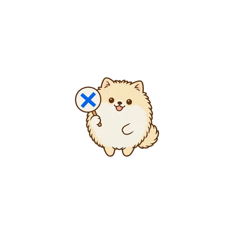 ポメラニアン バツ（×）の札