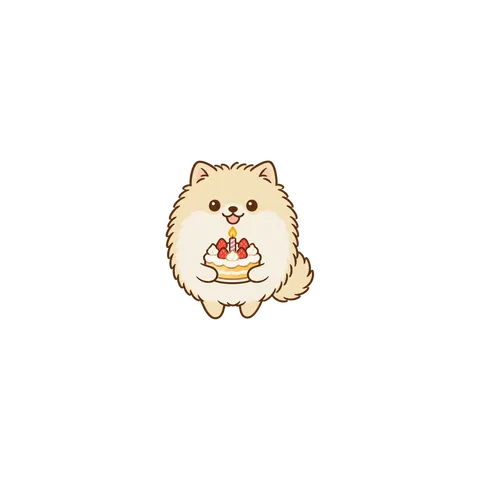 ポメラニアン 誕生日ケーキ