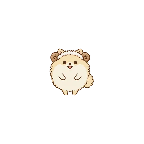 ポメラニアン ひつじのカチューシャ