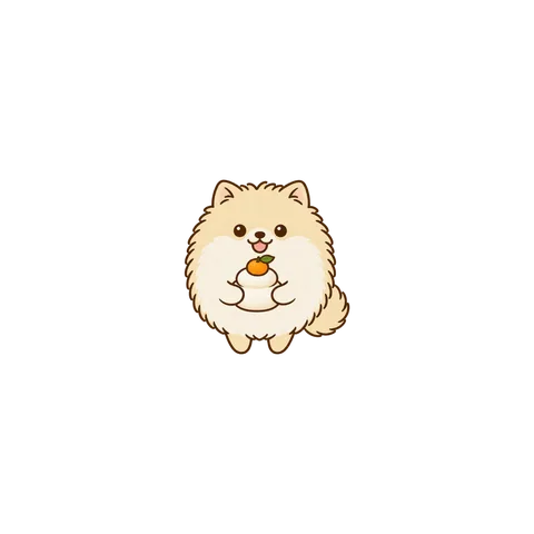 ポメラニアン 鏡もち