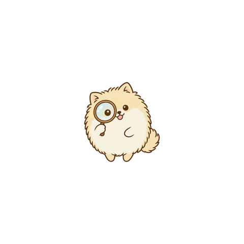 ポメラニアン 虫めがね