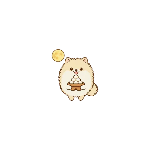 ポメラニアン お月見